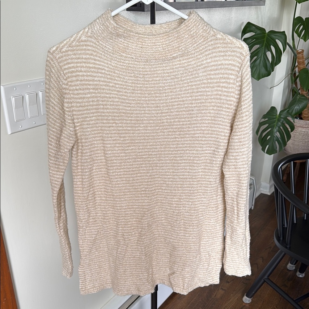 Cream Striped Women's Top